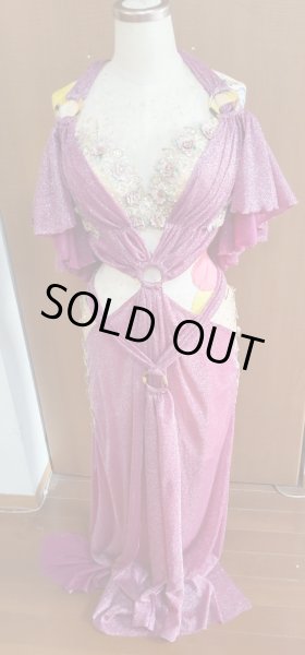 画像1: 大きいサイズラメボルドー衣装 (1)